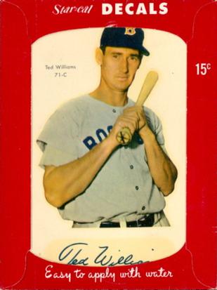 1952 Star-Cal Large Decals #71-C Ted Williams Front
