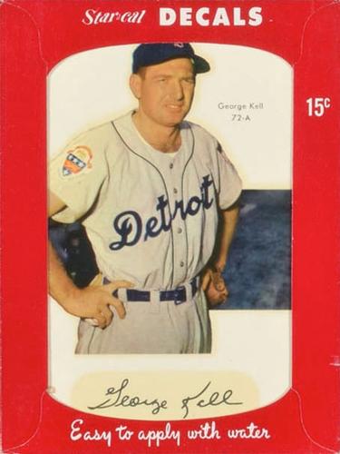 1952 Star-Cal Large Decals #72-A George Kell Front