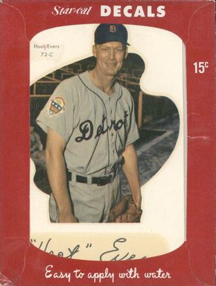 1952 Star-Cal Large Decals #72-C Hoot Evers Front