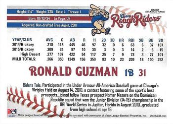 2016 Grandstand Frisco RoughRiders #NNO Ronald Guzman Back