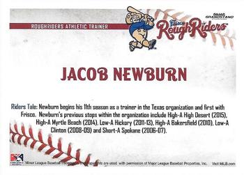 2016 Grandstand Frisco RoughRiders #NNO Jacob Newburn Back