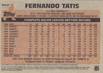 2016 Topps Archives - Fan Favorite Autographs #FFA-FT Fernando Tatis Back