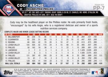 2016 Topps Philadelphia Phillies #PP-7 Cody Asche Back