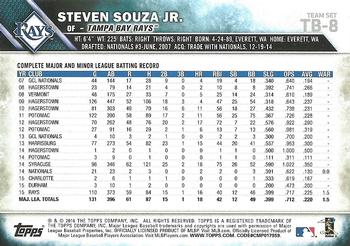 2016 Topps Tampa Bay Rays #TB-8 Steven Souza Jr. Back