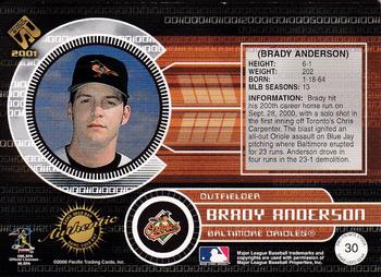 2001 Pacific Private Stock - Game-Used Gear #30 Brady Anderson Back
