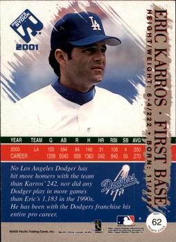 2001 Pacific Private Stock - Silver (Retail) #62 Eric Karros  Back