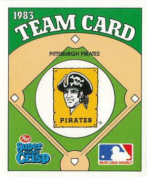 1983 Post Super Sugar Crisp Team Card #NNO Pittsburgh Pirates Front