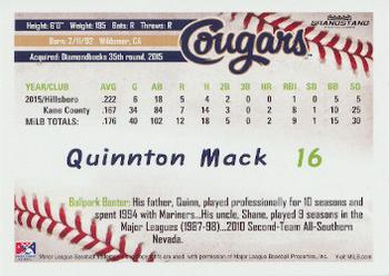 2016 Grandstand Kane County Cougars #NNO Quinnton Mack Back