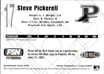 2005 Grandstand Princeton Devil Rays #NNO Steve Pickerell Back