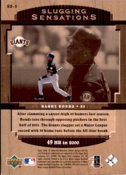 2001 SP Game Bat Milestone - Slugging Sensations #SS-5 Barry Bonds  Back