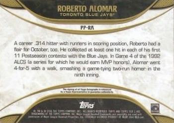 2016 Topps Tier One - Prime Performer Autographs #PP-RA Roberto Alomar Back