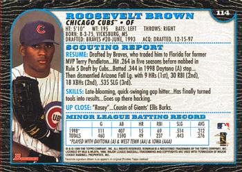 1999 Bowman #114 Roosevelt Brown Back