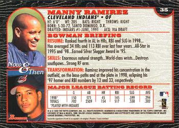 1999 Bowman #35 Manny Ramirez Back