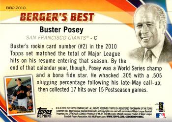 2016 Topps - Berger's Best (Series 2) #BB2-2010 Buster Posey Back