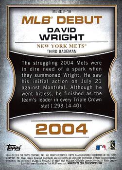2016 Topps - MLB Debut Silver (Series 2) #MLBD2-19 David Wright Back