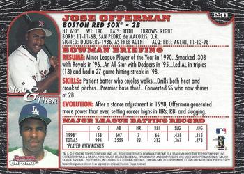 1999 Bowman Chrome - Gold #231 Jose Offerman  Back