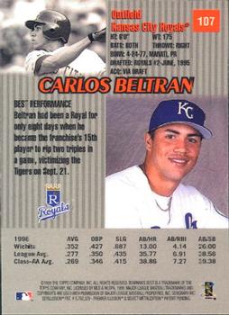 1999 Bowman's Best #107 Carlos Beltran Back