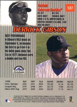 1999 Bowman's Best #137 Derrick Gibson Back