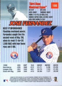 1999 Bowman's Best #186 Jose Fernandez Back