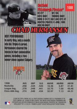 1999 Bowman's Best #108 Chad Hermansen Back