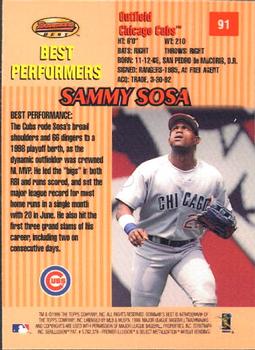 1999 Bowman's Best #91 Sammy Sosa Back