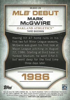 2016 Topps - MLB Debut Gold (Series 2) #MLBD2-28 Mark McGwire Back