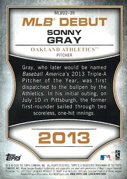 2016 Topps - MLB Debut Gold (Series 2) #MLBD2-39 Sonny Gray Back