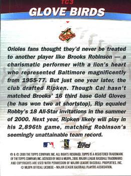 2001 Topps - Combos #TC3 Glove Birds (Brooks Robinson / Cal Ripken Jr.) Back