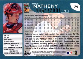 2001 Topps - Gold #74 Mike Matheny Back