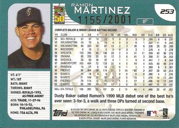 2001 Topps - Gold #253 Ramon Martinez Back