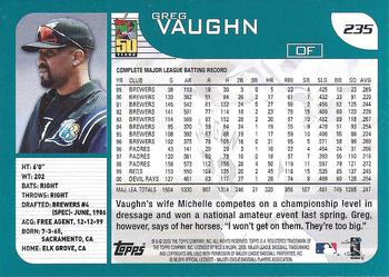 2001 Topps - Home Team Advantage #235 Greg Vaughn Back
