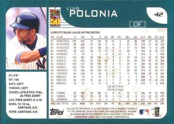 2001 Topps - Limited #42 Luis Polonia  Back