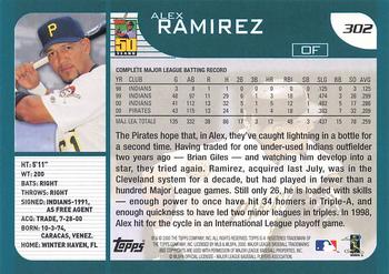 2001 Topps - Limited #302 Alex Ramirez  Back