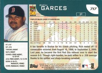 2001 Topps - Limited #717 Rich Garces  Back