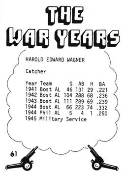 1977 TCMA The War Years #61 Harold Wagner Back