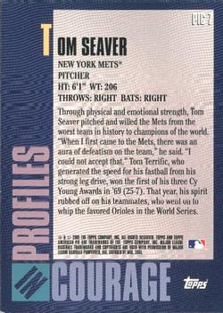 2001 Topps American Pie - Profiles in Courage #PIC7 Tom Seaver  Back