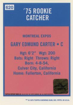 2001 Topps American Pie - Rookie Reprint Relics #BBRR-GC Gary Carter Back