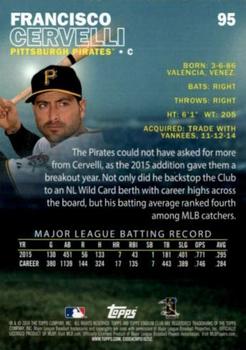 2016 Stadium Club - First Day Issue #95 Francisco Cervelli Back
