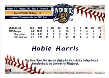 2016 Grandstand Charleston RiverDogs #NNO Hobie Harris Back
