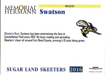 2016 Grandstand Sugar Land Skeeters #NNO Swatson Back