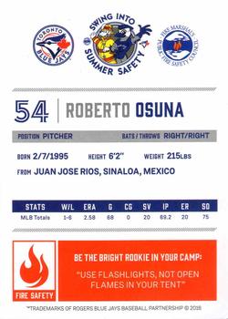 2016 Toronto Blue Jays Fire Safety #NNO Roberto Osuna Back