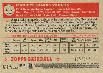 2001 Topps Heritage - Chrome #CP9 Mo Vaughn  Back