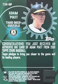 2001 Topps Stars - Game Gear Bats #TSR-AP Adam Piatt Back