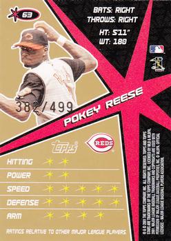 2001 Topps Stars - Gold #63 Pokey Reese  Back