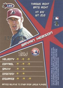 2001 Topps Stars - Gold #189 Bryan Hebson  Back