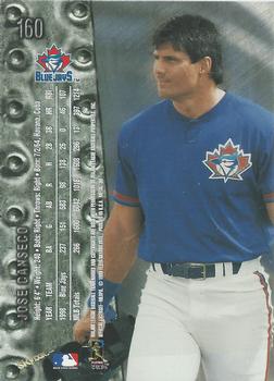 1999 Metal Universe #160 Jose Canseco Back