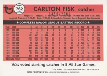 2001 Topps Traded & Rookies - Gold #T100 Carlton Fisk Back
