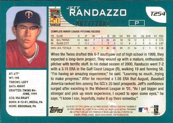 2001 Topps Traded & Rookies - Gold #T254 Jeff Randazzo Back