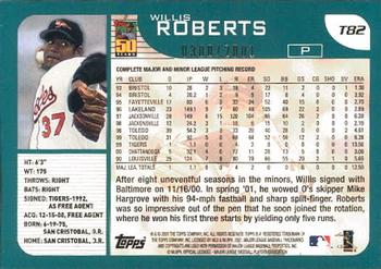2001 Topps Traded & Rookies - Gold #T82 Willis Roberts Back