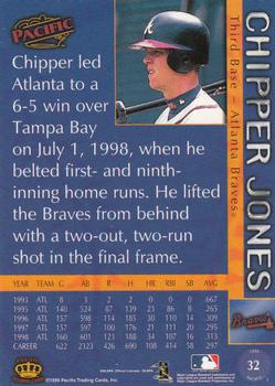 1999 Pacific #32 Chipper Jones Back